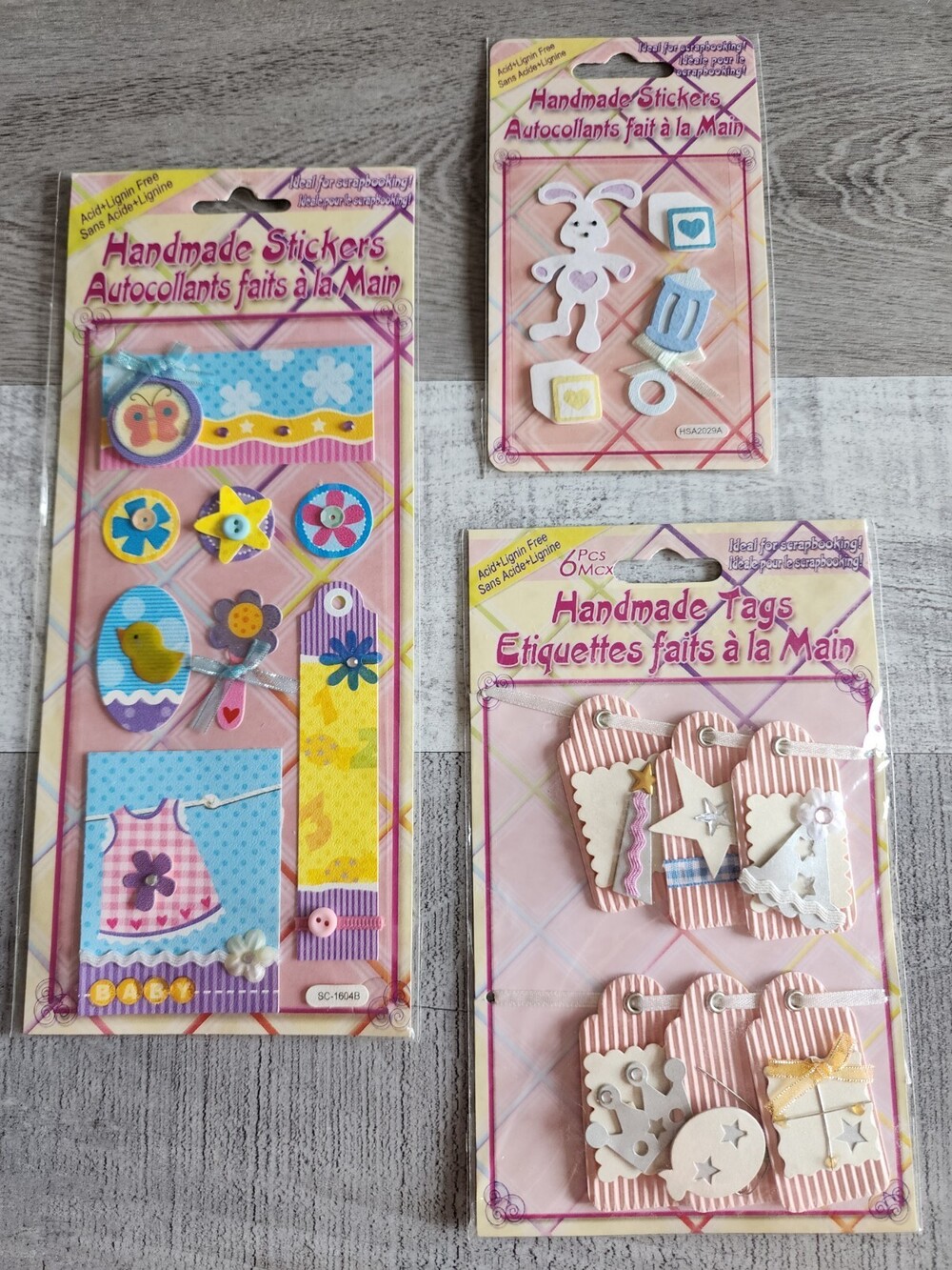 Baby Toys Tags Bunny Stickers Scrapbook Card Journal 3D Embellishments NEW #48